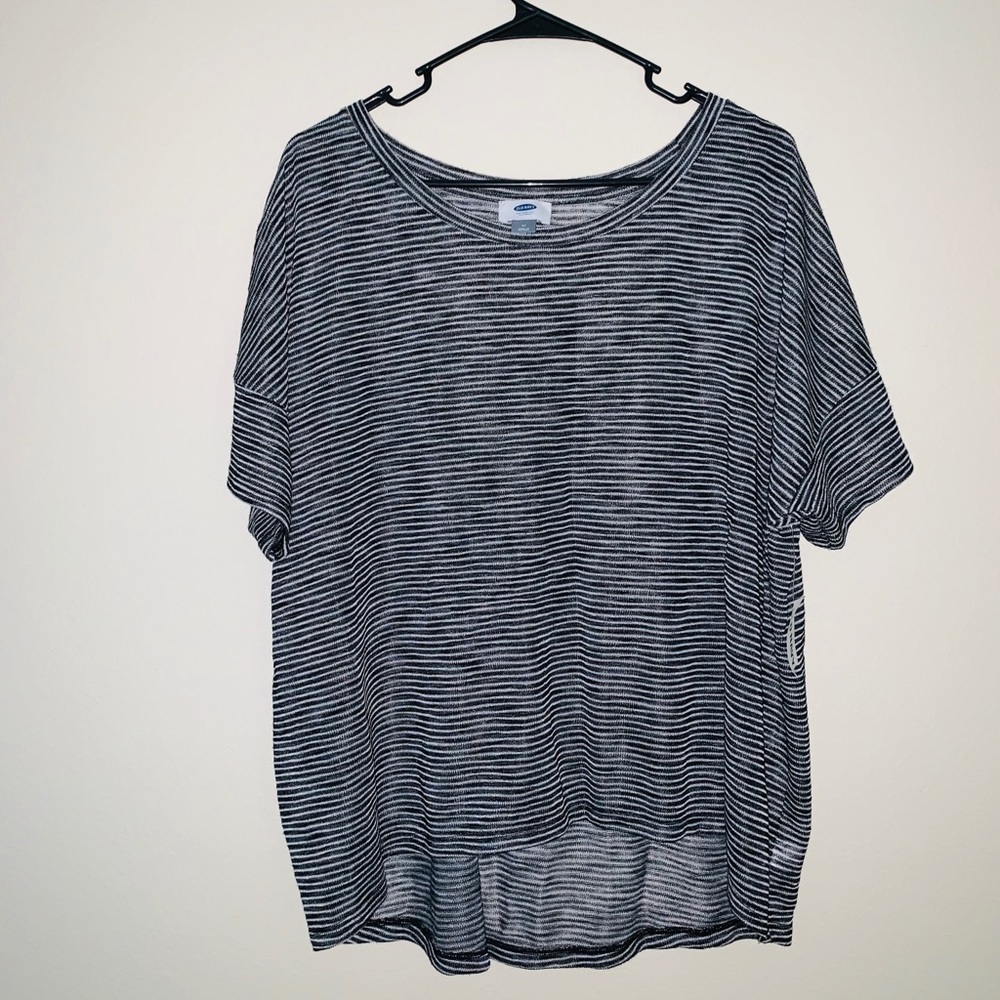 Old Navy Black and White Striped Shirt
